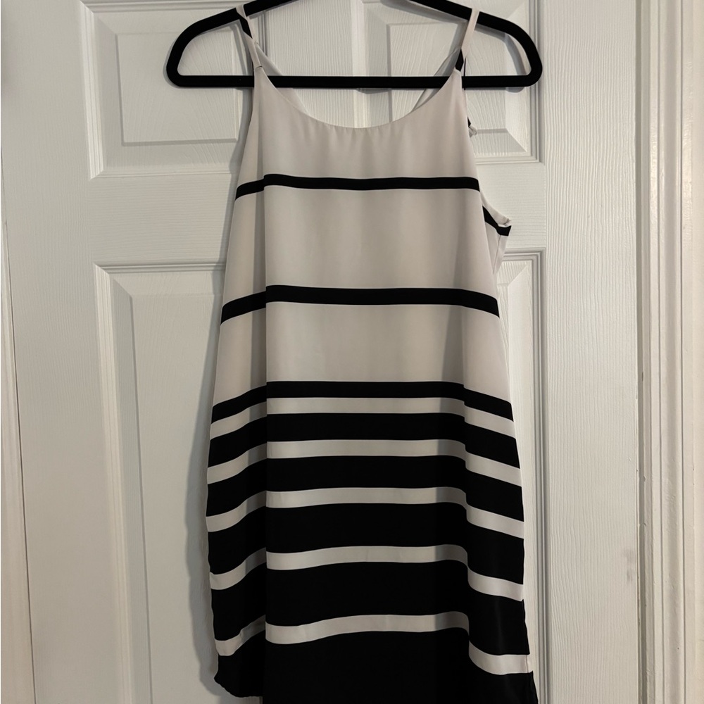 BB Dakota Black and White Striped Mini Dress